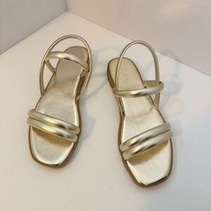 Aldo Women's Narine Strappy Flat Sandals Size 8.5 Gold NEW